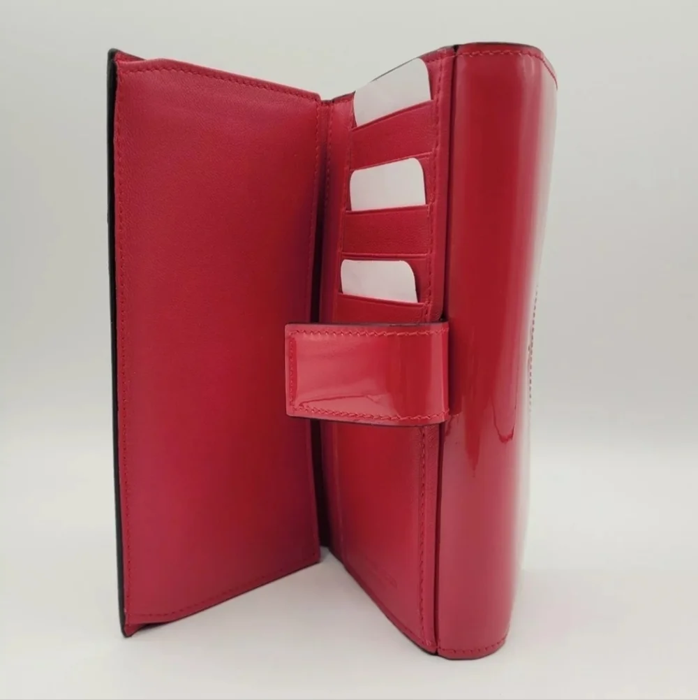 ALEXANDER McQUEEN Fucsia Patent Leather Continental Wallet, NWT